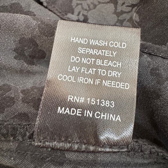 CURRENT AIR Los Angeles Floral Jacquard Top Size Large Charcoal Black Sleeveless - Picture 9 of 11